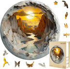 3D Vision Inside Mountain Range Sunrise Sunset Winding River Valley Puzzles 200 by Jollitot