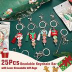 ROADPLUM 25 Pcs Beadable Keychain Bar Set, DIY Alloy Blank Beadable Items - Image 7