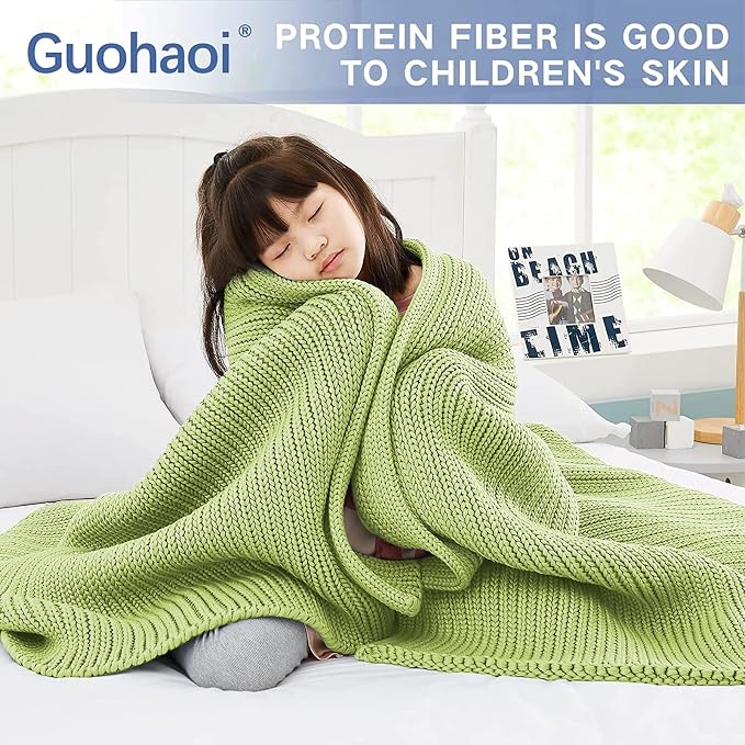 Guohaoi Knitted Weighted Blanket Kids No Beads Cooling Heavy Blanket, Home - Image 3