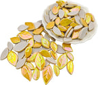 500g/1.1lb Leaf-Shaped Ceramic Mosaic Tiles, Ceramic Mosaic Pieces - Image 3