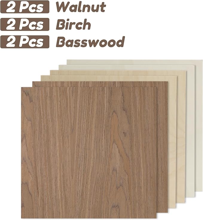 6 Pack Walnut Wood Plywood Sheets, Smooth Surface, Uniform Thickness, No Burrs - Image 2