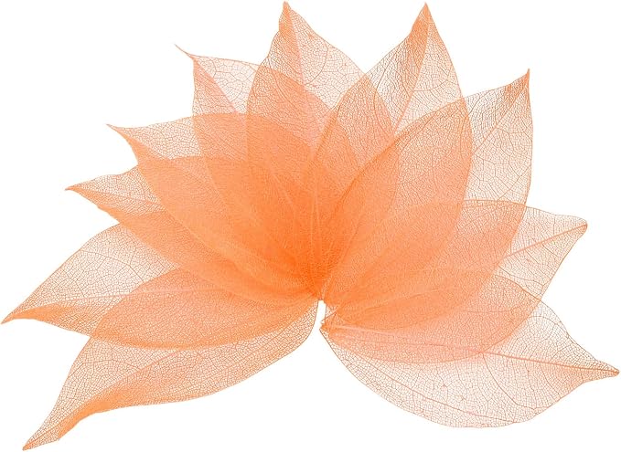 uxcell 100 Pcs Orange Skeleton Leaves by uxcell