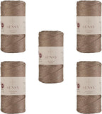 5 Skeins of Sensy Premium 2mm 251 Yards Sparkle Polyester Rope 90% by SSENSY