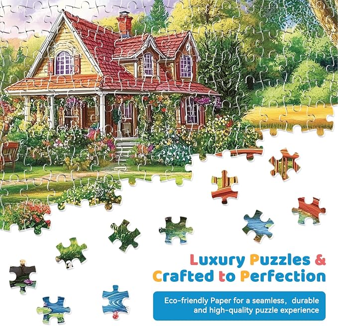 300 Piece Jigsaw Puzzle for Adults, Floral Countryside Jigsaw Puzzle, - Image 3