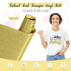 Tintnut Gold Heat Transfer Vinyl Roll, easy cut & weed, stretch washable - Image 2
