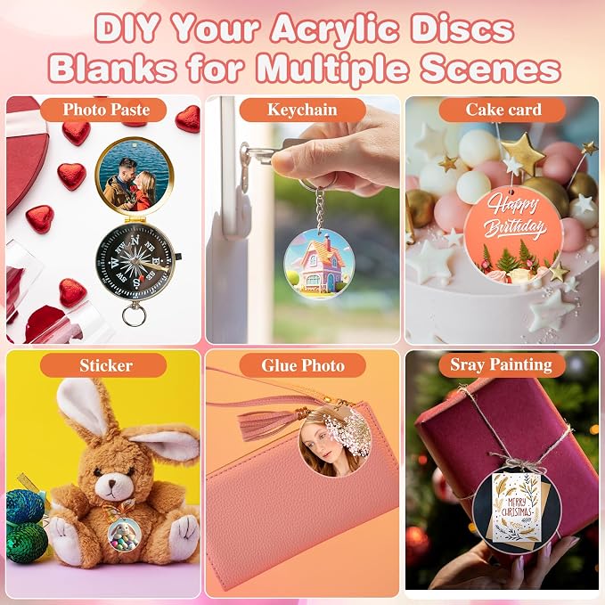 40PCS Acrylic Keychain Blanks, Tags and Craft - Image 4