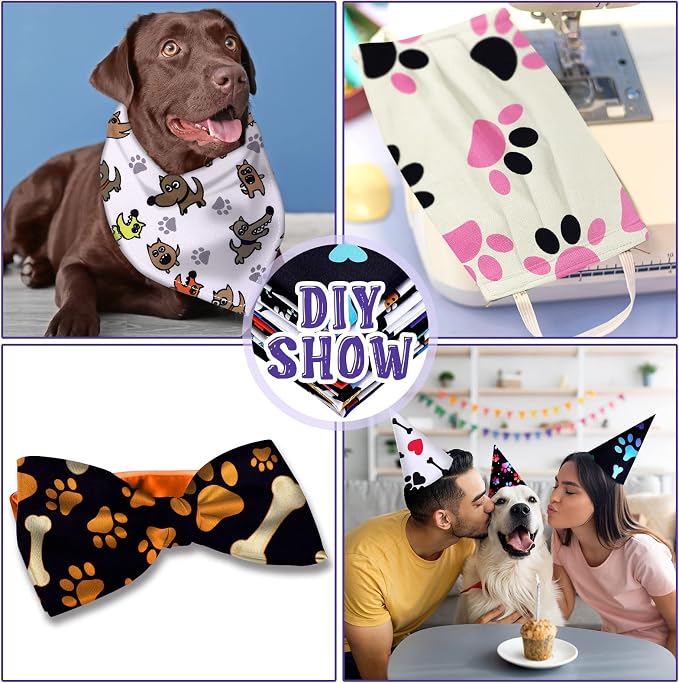 Tudomro 16 Pcs 10 x 10 Inch Dog Print Fabric Cute Animal Print Fabric Quilt - Image 7
