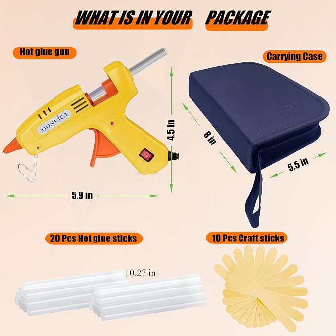 MONVICT 30W Mini Hot Glue Gun Kit, Fast Preheating Glue Gun，Storage Case | 20 - Image 4
