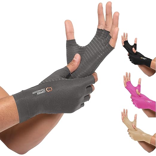 Copper Compression Arthritis Gloves | Fingerless Arthritis Carpal Tunnel Pain by CopperCompression
