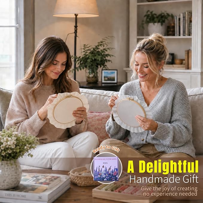 ETSPIL Embroidery Kit for Adults, 42 Stitches, 4K Video, Storage Bag | Stamped - Image 9