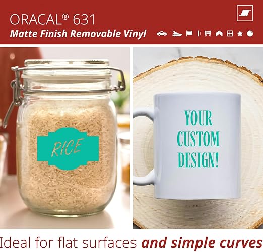 ORACAL 631 Matte Turquoise Vinyl Durable Roll Easy to Weed Permanent Adhesive - Image 2