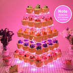 YestBuy Cupcake Stand with Pink Lights – 5 Tier Premium Cupcake Holder – - Image 2