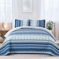 WONGS BEDDING Boho Quilt Set King Size, Lightweight Microfiber Bedspread by WONGSBEDDING