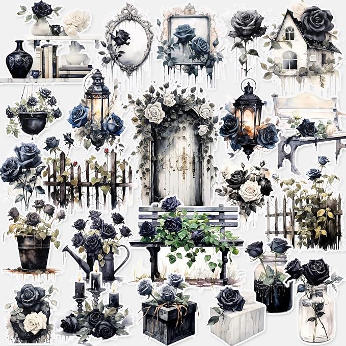 Dark Aesthetic Stickers 80 Pcs, Water Bottle Vinyl Waterproof Sticker by PRSTINCOL