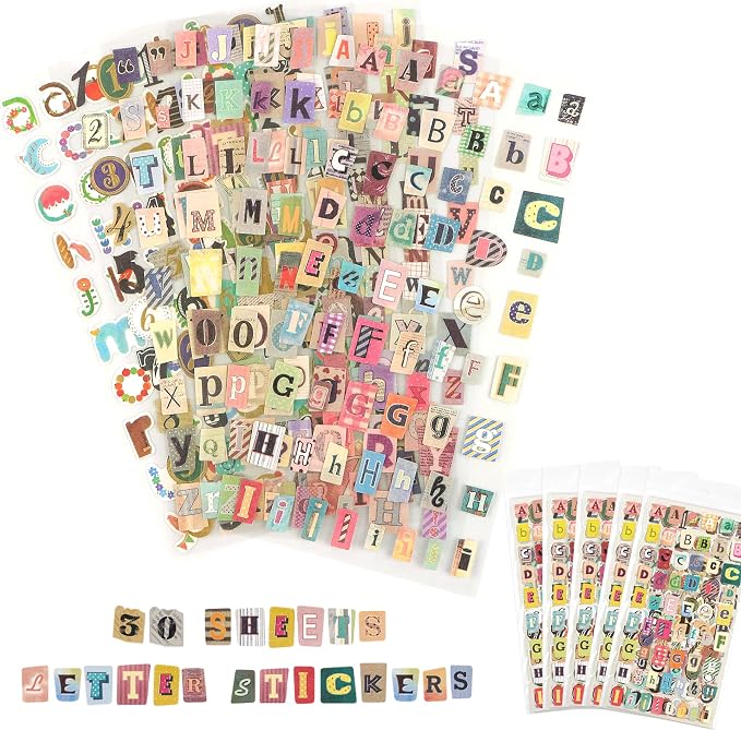 30 Sheets Vintage Letter Stickers by Etyishe