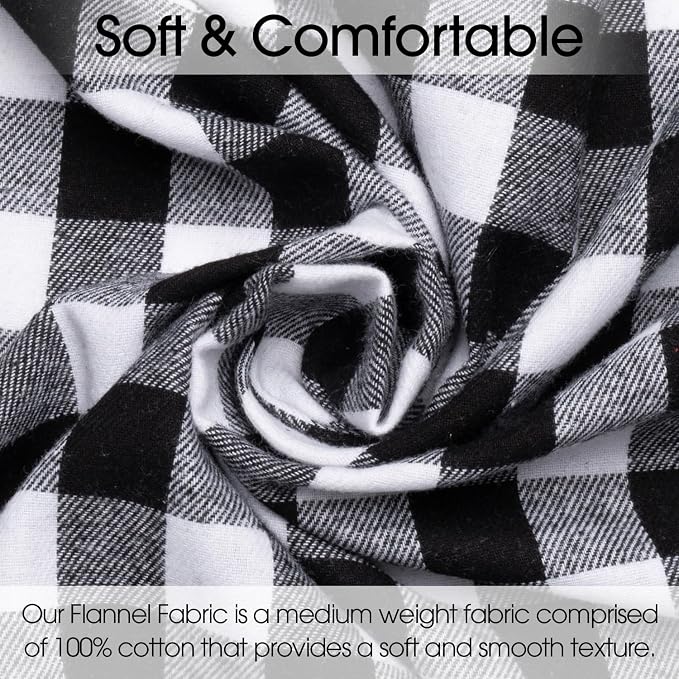 Pico Textiles 4 Yards Bolt Black and White Buffalo Plaid Checkered Flannel - Image 3