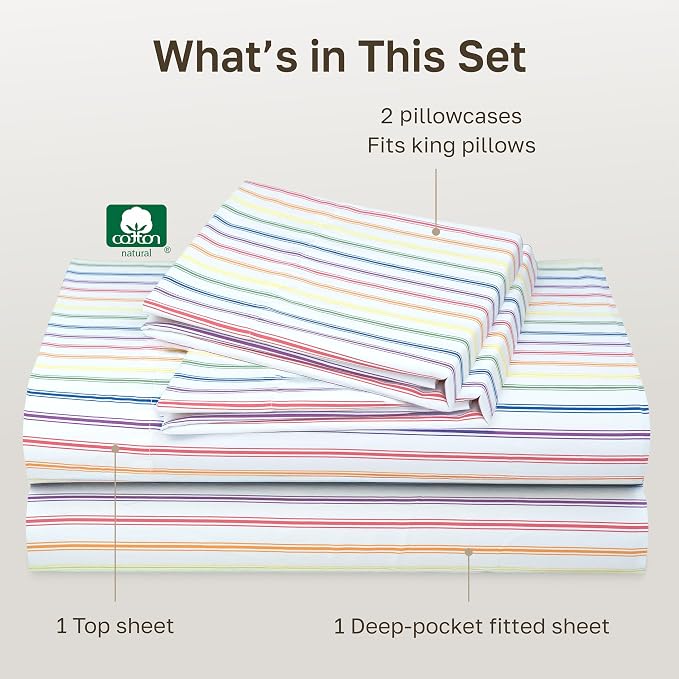 California Design Den Soft King Size 100% Cotton Sheet Sets, 400 TC Good - Image 4