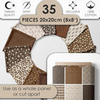 Cotton Satin Patchwork Fabric Panel – 35 Designs, 20×20 cm Squares, Single - Image 2
