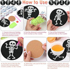 ijbnhd 8 PCS Skull Diamond Art Coasters 4X4inch | Skull Diamond Painting - Image 6
