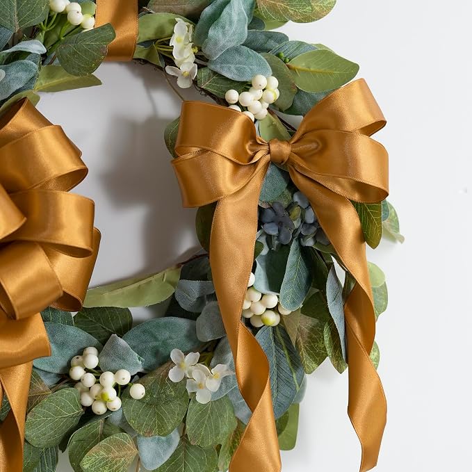 HUIHUANG Copper Satin Wired Ribbon 1-1/2 inch Copper Colored Wire Christmas - Image 4