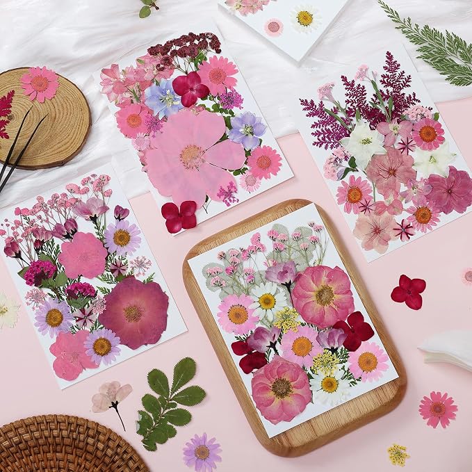 85Pcs Pink Dried Flowers for Crafts, Natural Pressed Flowers for Crafts Real - Image 3
