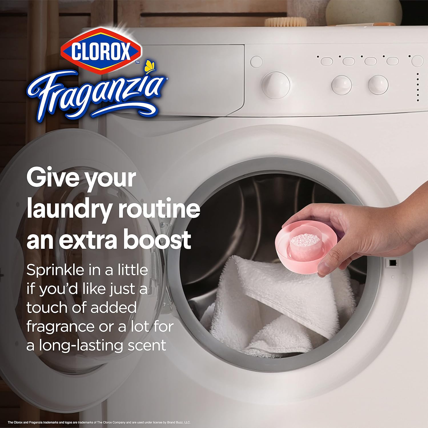 Clorox Fraganzia Laundry Scent Booster Crystals in Rose Scent - Scented In-Wash Freshener Beads for Fresh, Clean, Great Smelling Clothes and Linens, 70 Oz