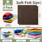 Brown Soft Felt Sheets for Crafts, 1.6mm Thick, Handmade Crafts, DIY Projects - Image 3