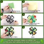 Renbuzhu 40PCS St. Patricks Day Crafts Bulk: Paper Shamrock Suncatchers - Image 4