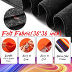 HaoFeijh Grey Felt Fabric 36" x 36", 1.4mm Thick Soft Felt Fabric Sheet - Image 2