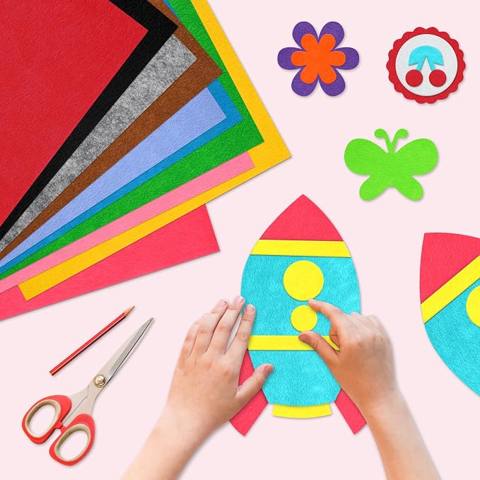 Morcheiong 50 Pcs Felt Fabric Soft Felt Fabric Sheet - Image 4