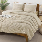 Andency Light Khaki Comforter Set Queen Size, Boho Soft Warm Tufted Bedding - Image 5