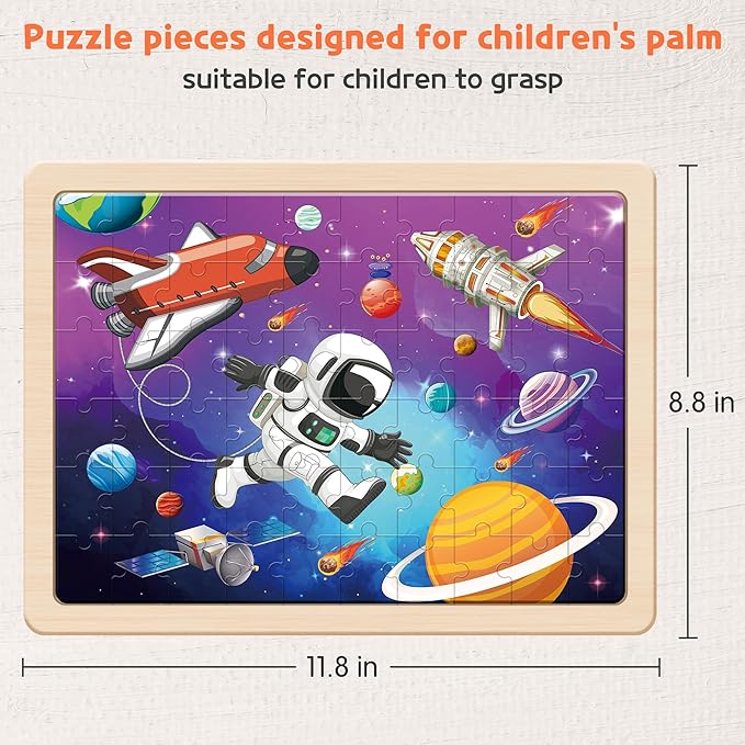 SYNARRY Wooden Puzzles for Kids Ages 4-6, 6 Packs 60 PCs Jigsaw Puzzles - Image 5