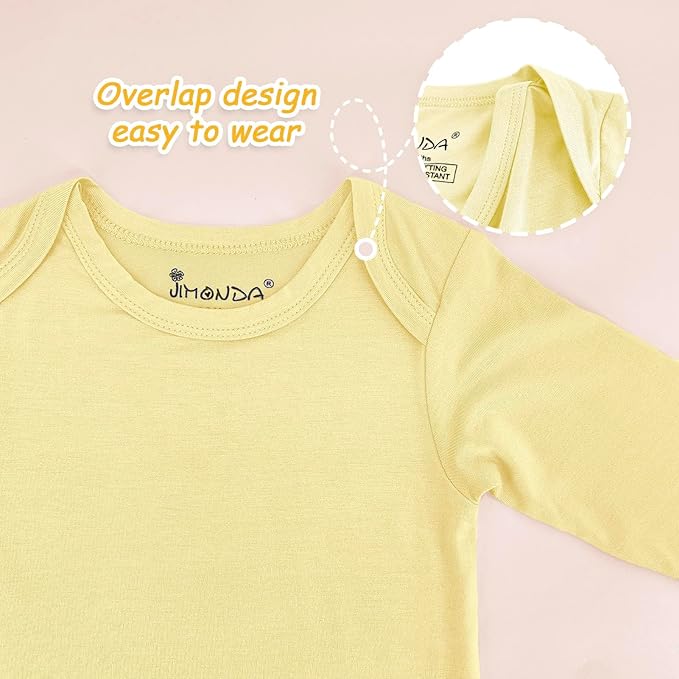 Jimonda Bamboo Baby Bodysuit Long Sleeve Infant Romper Soft Boy Girl Unisex Newborn Clothes One Piece Outfits Summer Fall