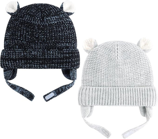Duoyeree Cozy Baby Beanie with Earflaps and Fleece Lining - Winter Hat for Baby Boys & Girls