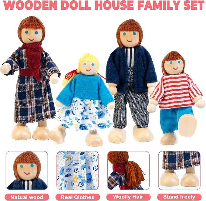 Kizfarm Wooden Dollhouse Furniture Set - Image 2