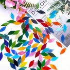 LITMIND 120 Pieces Mixed Colors Mosaic Glass Petals & Leaves, Hand-Cut Stained - Image 6