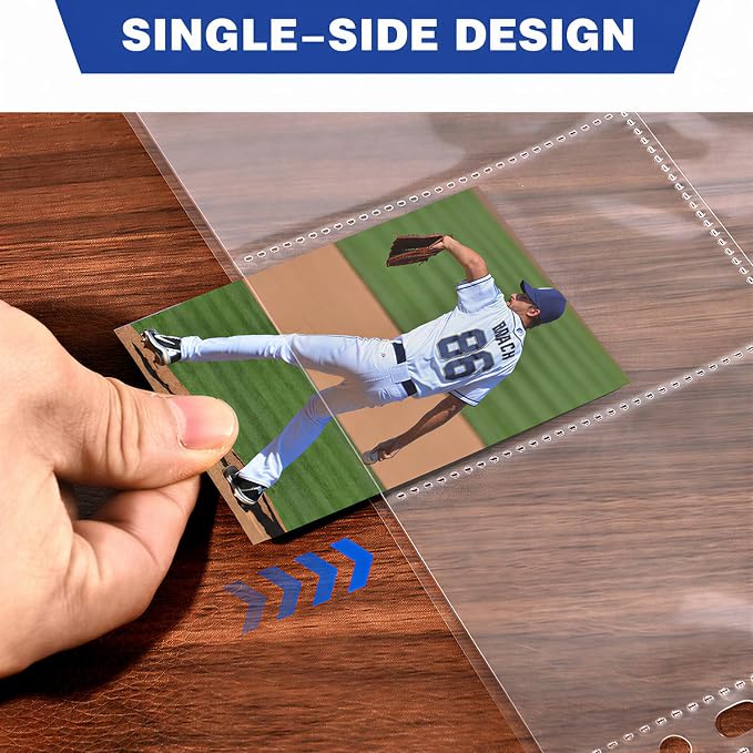 100 Pack 9 Pocket Card Sleeves Binder Sheets, Holds 1800 Cards, Trading Card - Image 2