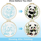 ERKOON Embroidery Kit for Beginners, 2 Set Flower Cross Stitch Set Include - Image 4