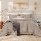 Andency King Size Comforter Set Khaki, 3 Pieces Boho Soft Lightweight Bedding by Andency