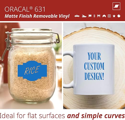 ORACAL 631 Matte Azure Blue Vinyl Durable Roll Easy to Weed Permanent Adhesive - Image 2