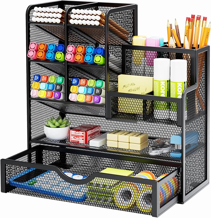 Marbrasse Mesh Pen Holder for Desk, Desk Organizers and Accessories for Office by Marbrasse