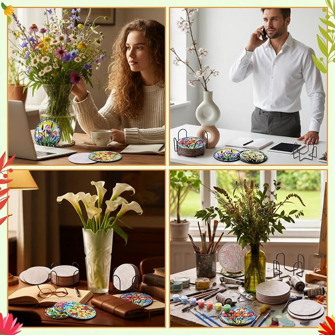 Reallnaive 16 Pcs Flower Paint by Numbers Kit - Image 5