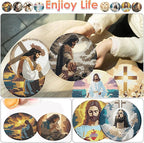 ijbnhd 8 Pcs Diamond Art Coasters Kits Jesus Diamond Painting Coasters | - Image 2