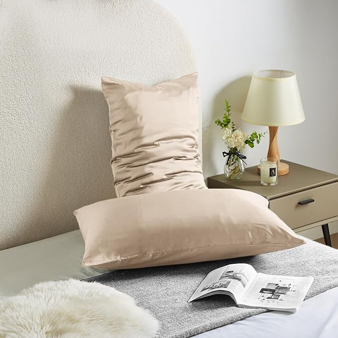 Silk Pillow Cases 2 Pack Mulberry Silk Pillowcases Soft Breathable Both Sided - Image 2