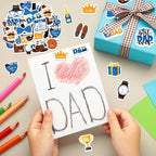 300Pcs Father's Day Foam Stickers, Cute Beard Tie Dad Foam Sticker Self - Image 2