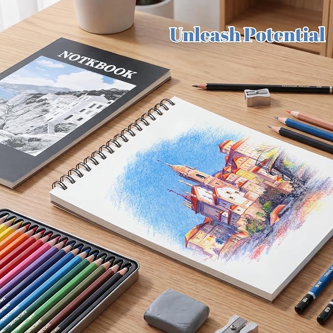 4 Pack Small Sketch Books, 5.5 x 8.5 Inch Mini Sketchbook, 68lb/100gsm Spiral - Image 7