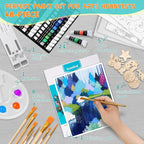 koseibal Acrylic Art Set with 24 Acrylic Paints, 8 DIY Wooden Stencils 5 Canvas - Image 2