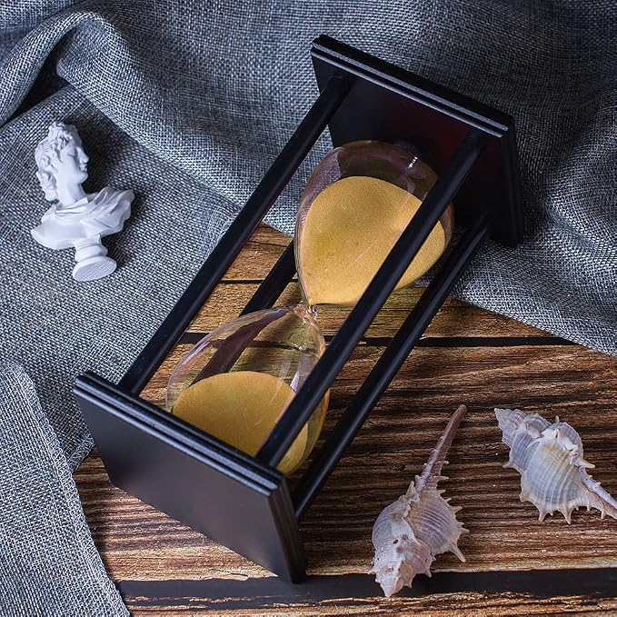 BELLAWARE Hourglass Timer with Golden Sand, 60 Minute Wooden Sand Timer | - Image 3