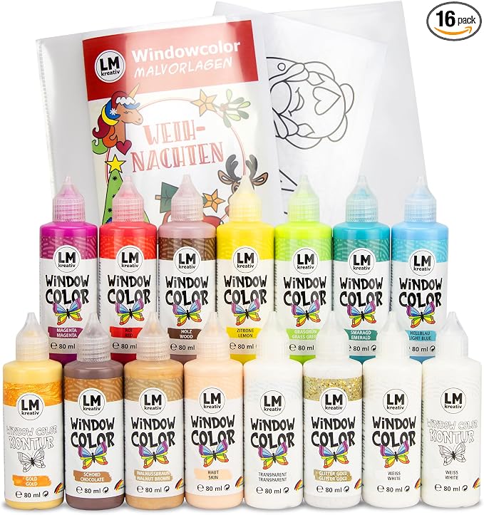 Window Paint Set 4 Seasons – Stained Glass Paint Kit by LM-Kreativ