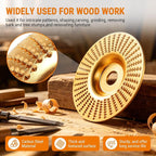 3-Piece Angle Grinder Polishing Pad, Wood Carving Disc Set, Tungsten Carbide - Image 4